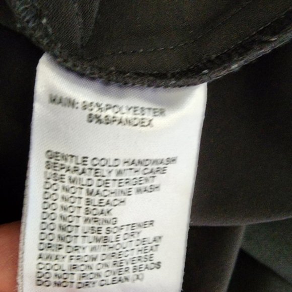 Howard Showers midi dress size 10 black stretch knit embellished gold collar - Picture 10 of 10